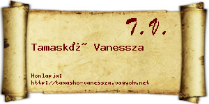 Tamaskó Vanessza névjegykártya